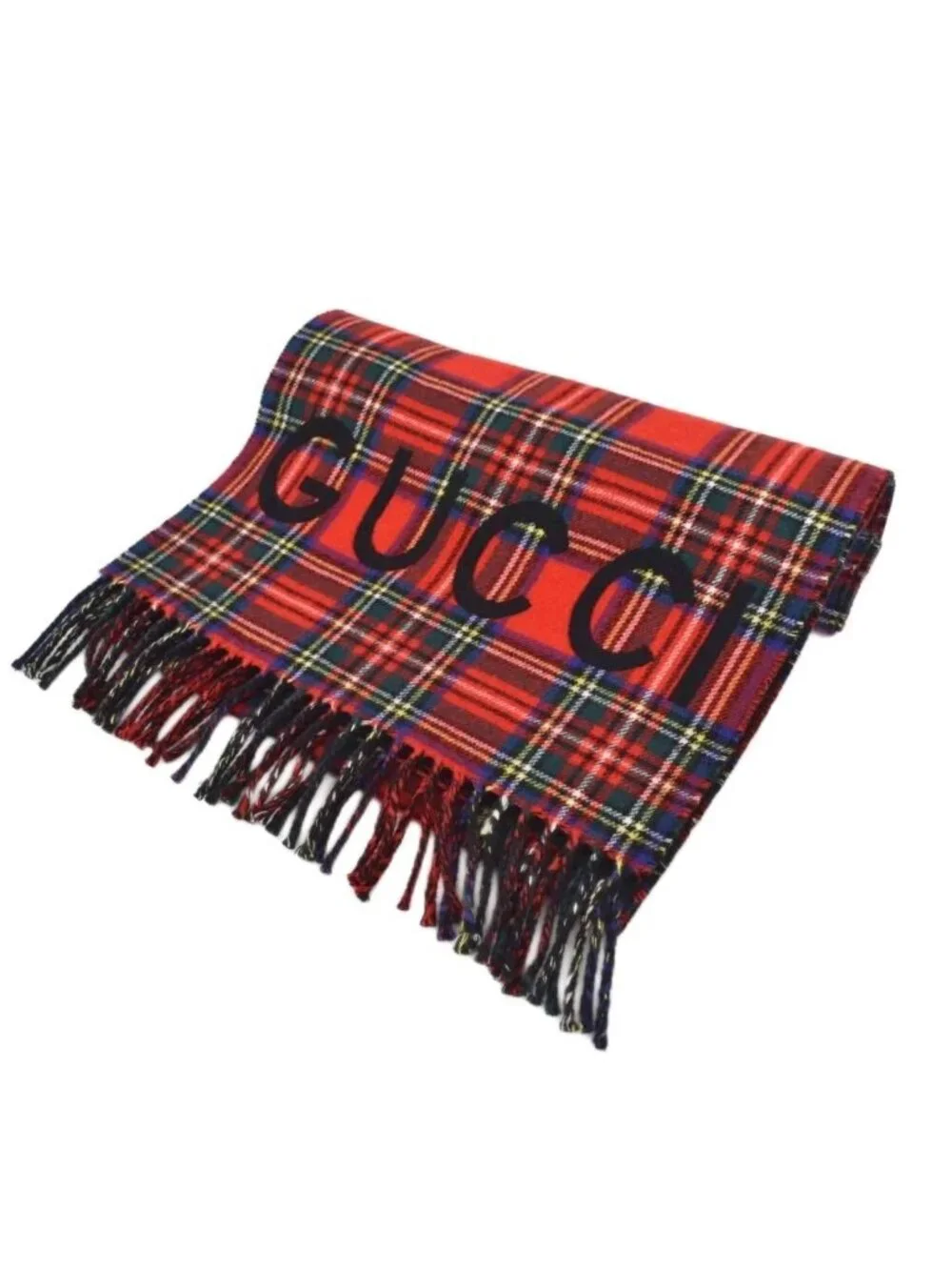 Gucci Scarf Shawl Check Wool Cashmere Blend 35 20